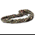 4mm Frosted Multi Color Tourmaline plain rondelles 13 inch 125 beads - The Bead Traders