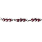 4mm Garnet faceted coin Trio Black Gold Chain 54 pieces - The Bead Traders