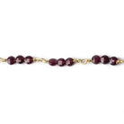 4mm Garnet faceted coin Trio Gold Chain 54 pieces - The Bead Traders