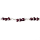 4mm Garnet faceted coin Trio Silver Chain 54 pieces - The Bead Traders