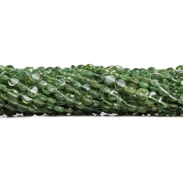4mm Green Apatite Plain Coins 13 inch 75 beads