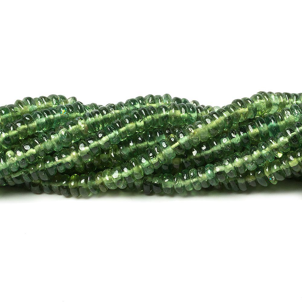 4mm Green Apatite plain rondelle Beads 13 inch 195 pieces - The Bead Traders