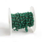 4mm Green Onyx Rondelle Black Gold Chain - Lot of 20ft - The Bead Traders