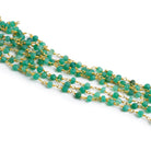 4mm Green Onyx Rondelle Gold Chain - Lot of 6ft - The Bead Traders