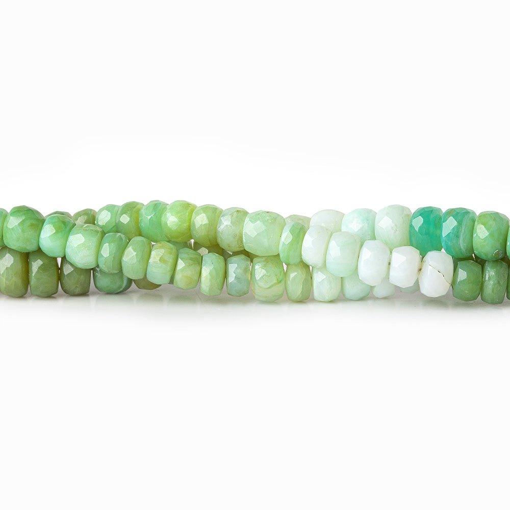 4mm Green Peruvian Opal faceted rondelle beads 16 inch 125 beads - The Bead Traders