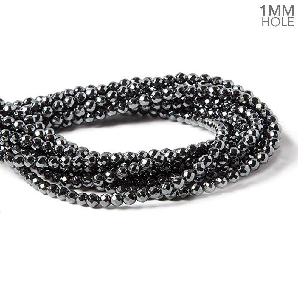 4mm Hematite faceted round Beads 15.5 inches 99 pieces - The Bead Traders
