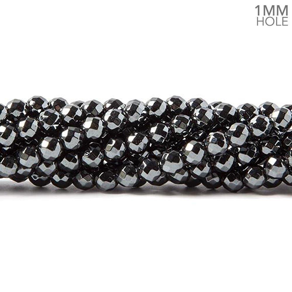 4mm Hematite faceted round Beads 15.5 inches 99 pieces - The Bead Traders