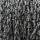 4mm Hematite faceted round Silver plated chain by the foot 32 pieces - The Bead Traders