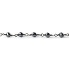 4mm Hematite Rounds Black Gold plated Chain 29 pieces - The Bead Traders