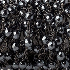 4mm Hematite Rounds Black Gold plated Chain 29 pieces - The Bead Traders