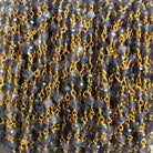 4mm Iolite faceted rondelle Gold Chain by the foot 34 pieces - The Bead Traders