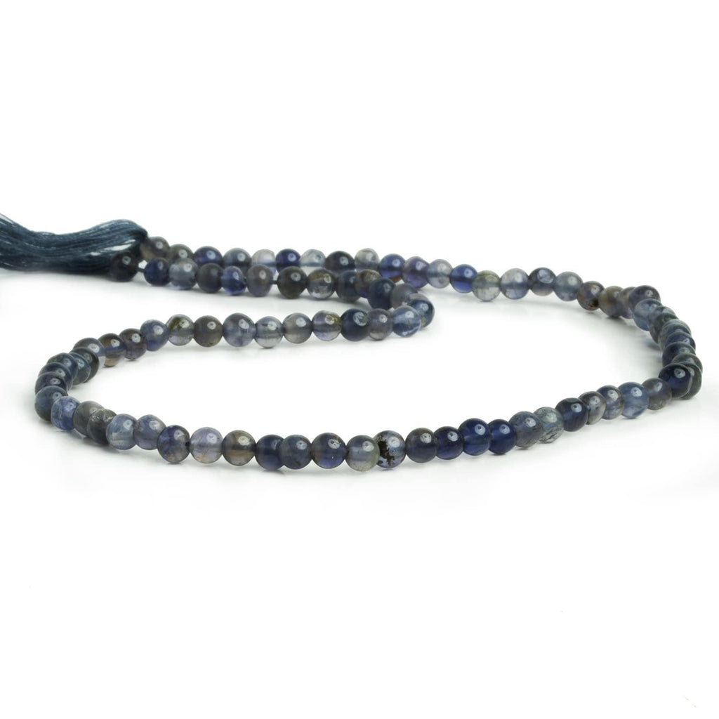 4mm Iolite Handcut Rounds 12 inch 75 pieces - The Bead Traders