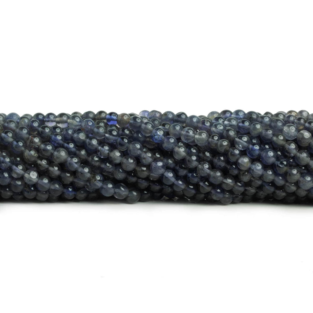 4mm Iolite Handcut Rounds 12 inch 75 pieces - The Bead Traders