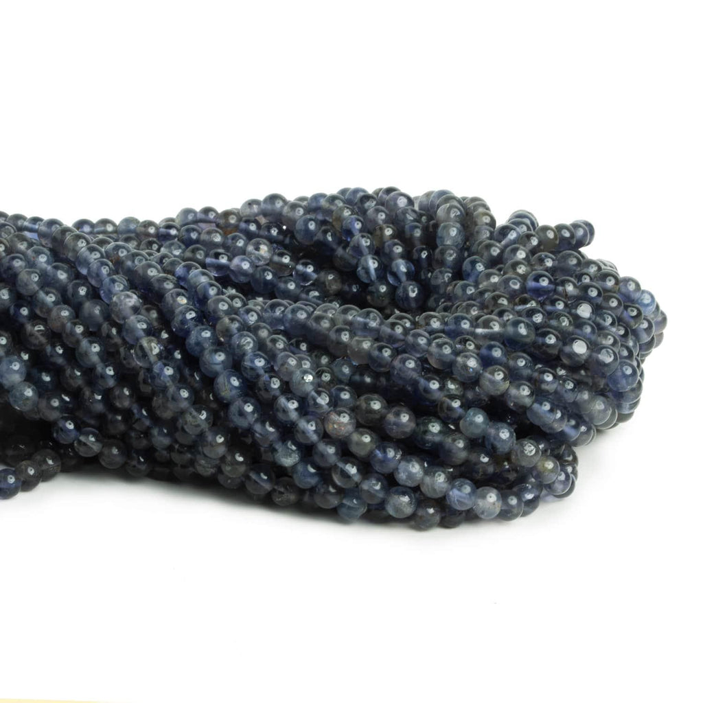 4mm Iolite Handcut Rounds 12 inch 75 pieces - The Bead Traders