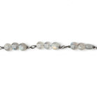 4mm Labradorite faceted coin Trio Black Gold Chain 54 pieces - The Bead Traders