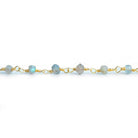 4mm Labradorite Faceted Rondelle Gold Plated Chain by the Foot 39 pieces - The Bead Traders
