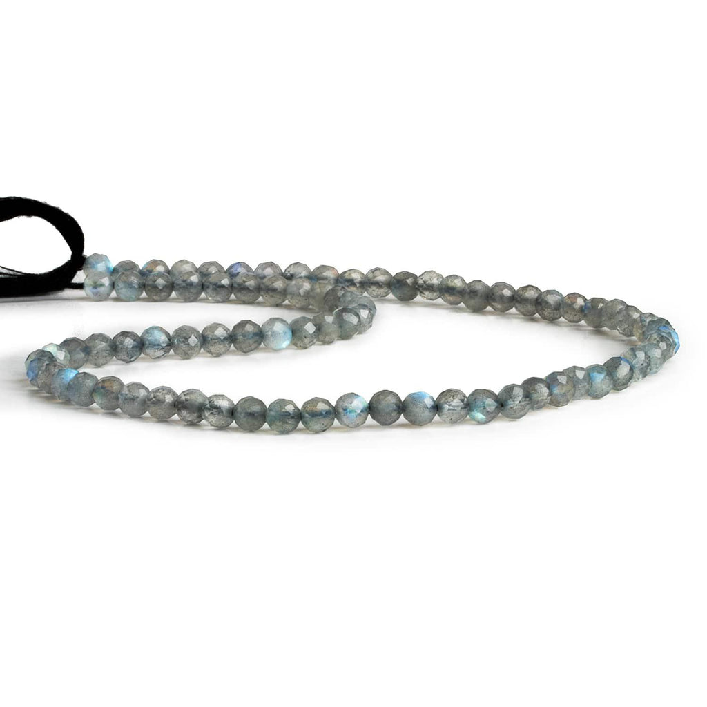 4mm Labradorite Microfaceted Round Beads 12 inch 85 pieces - The Bead Traders