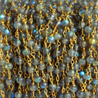 4mm Labradorite Round Gold Chain - The Bead Traders