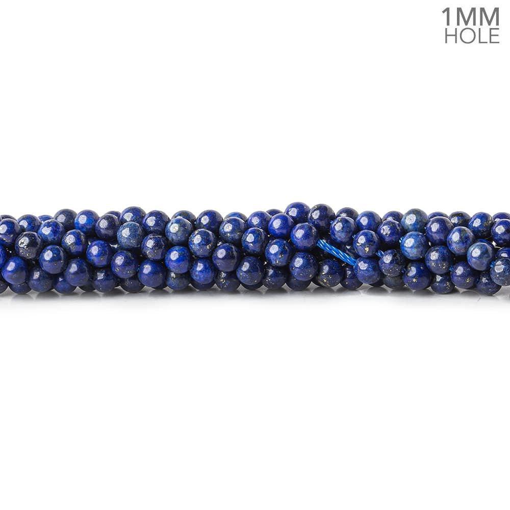 4mm Lapis Lazuli plain round beads 15 inches 49 pieces - The Bead Traders