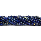 4mm Lapis Lazuli Plain Rounds 15 inch 95 beads - The Bead Traders