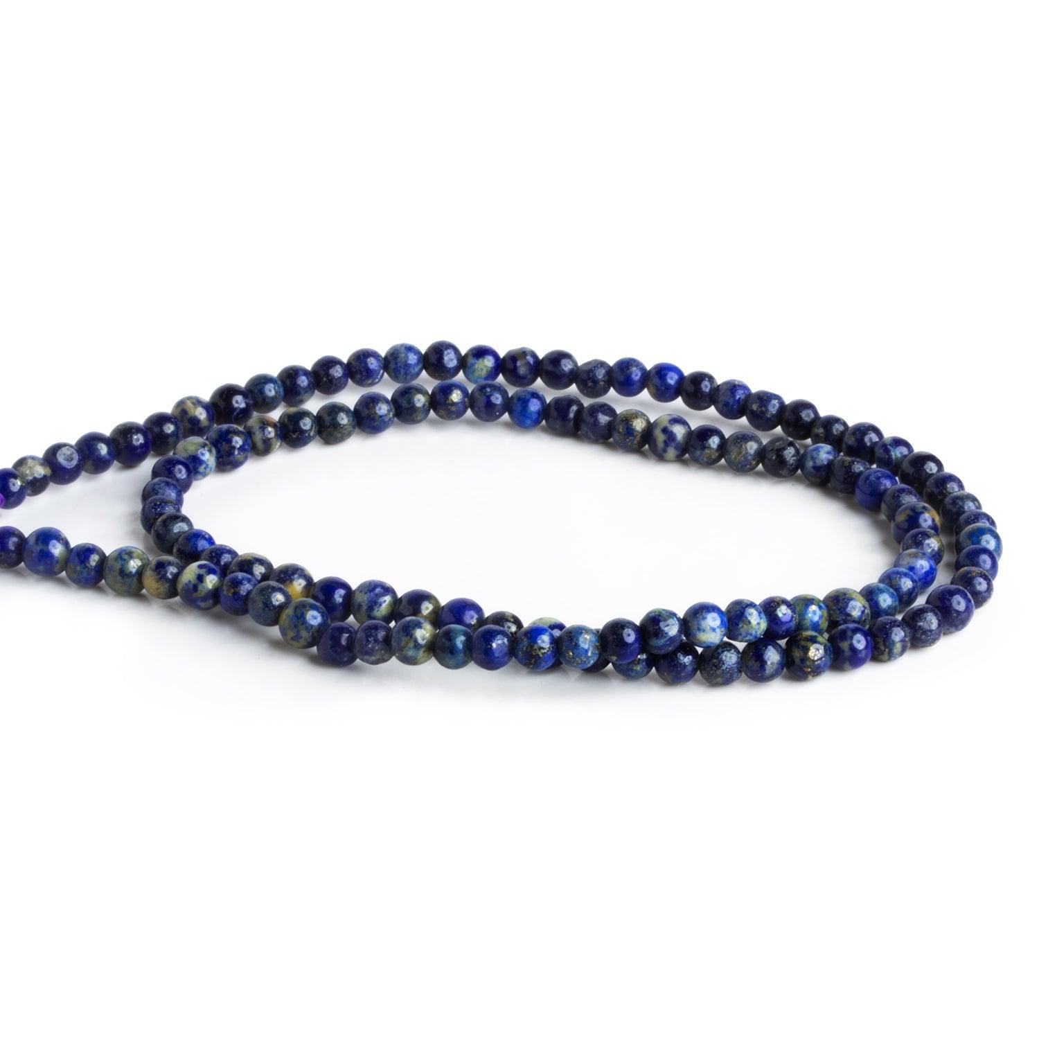 4mm Lapis Lazuli Plain Rounds 15 inch 95 beads - The Bead Traders