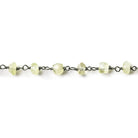 4mm Lemon Quartz Black Gold Chain by the foot - The Bead Traders