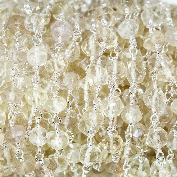 4mm Lemon Quartz Silver Chain by the foot - The Bead Traders
