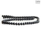 4mm Matte Black Onyx Plain Round Beads 15 inch 95 pieces - The Bead Traders