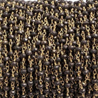 4mm Matte Brown plated Hematite rondelle Gold plated Chain by the foot 38pcs - The Bead Traders