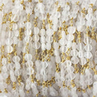 4mm Matte Crystal Quartz faceted coin Trio Gold Chain 54 pieces - The Bead Traders