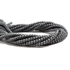 4mm Matte Hematite faceted rondelle beads 15 inch 130 pieces - The Bead Traders