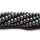 4mm Matte Hematite faceted rondelle beads 15 inch 130 pieces - The Bead Traders