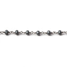 4mm Matte Hematite faceted rondelle Black Gold chain by the foot 35 pieces - The Bead Traders