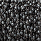 4mm Matte Hematite faceted round Black Gold chain by the foot 32 pieces - The Bead Traders