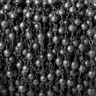 4mm Matte Hematite faceted round Black Gold chain by the foot 32 pieces - The Bead Traders