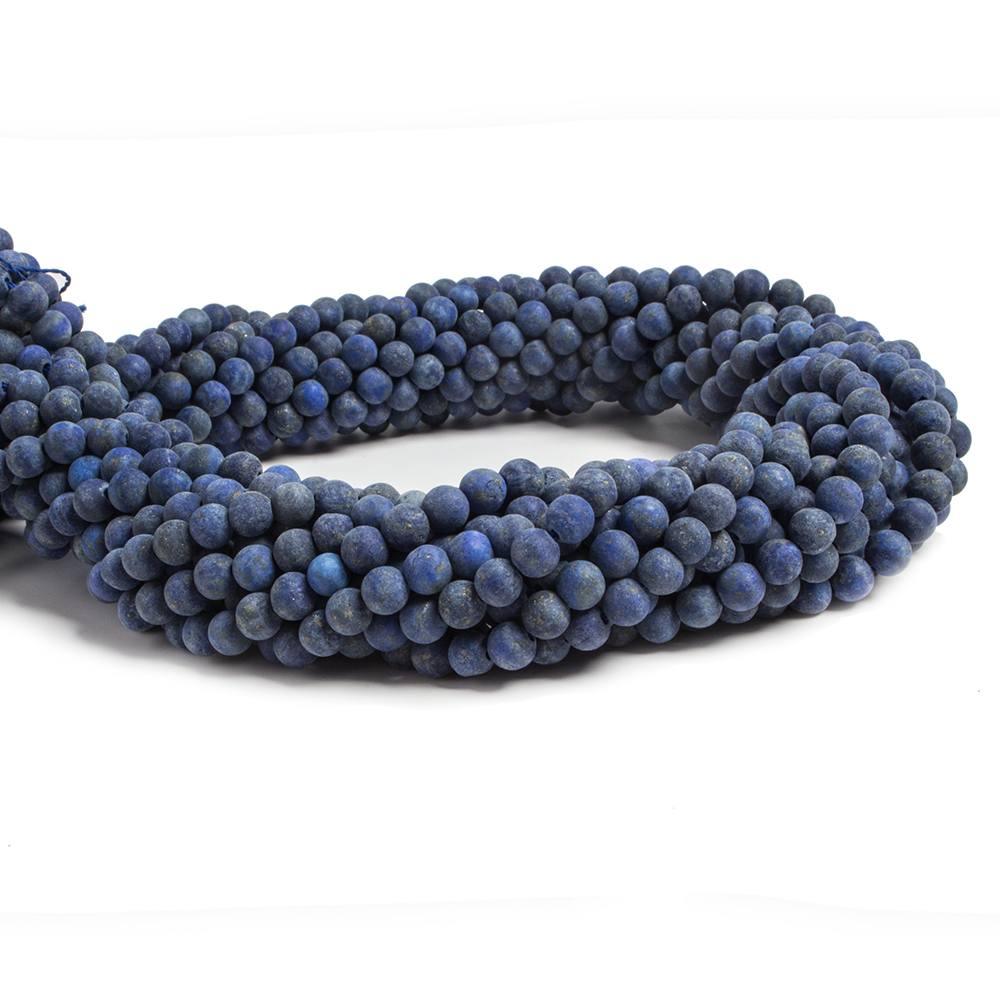 4mm Matte Lapis Lazuli plain round beads 15 inches 92 pieces - The Bead Traders