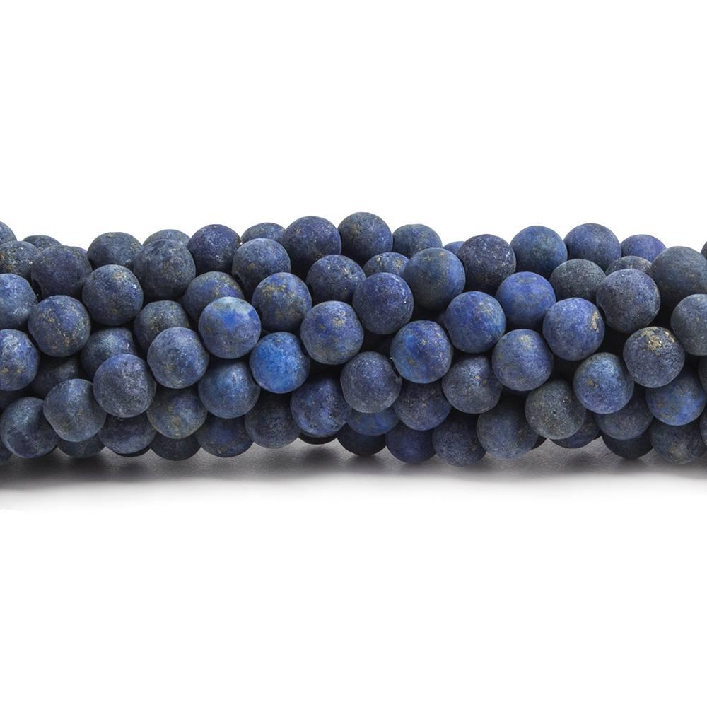 4mm Matte Lapis Lazuli plain round beads 15 inches 92 pieces - The Bead Traders