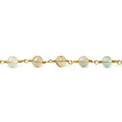 4mm Matte Multi Color Fluorite plain round Gold plated Chain by the foot 31 beads - The Bead Traders