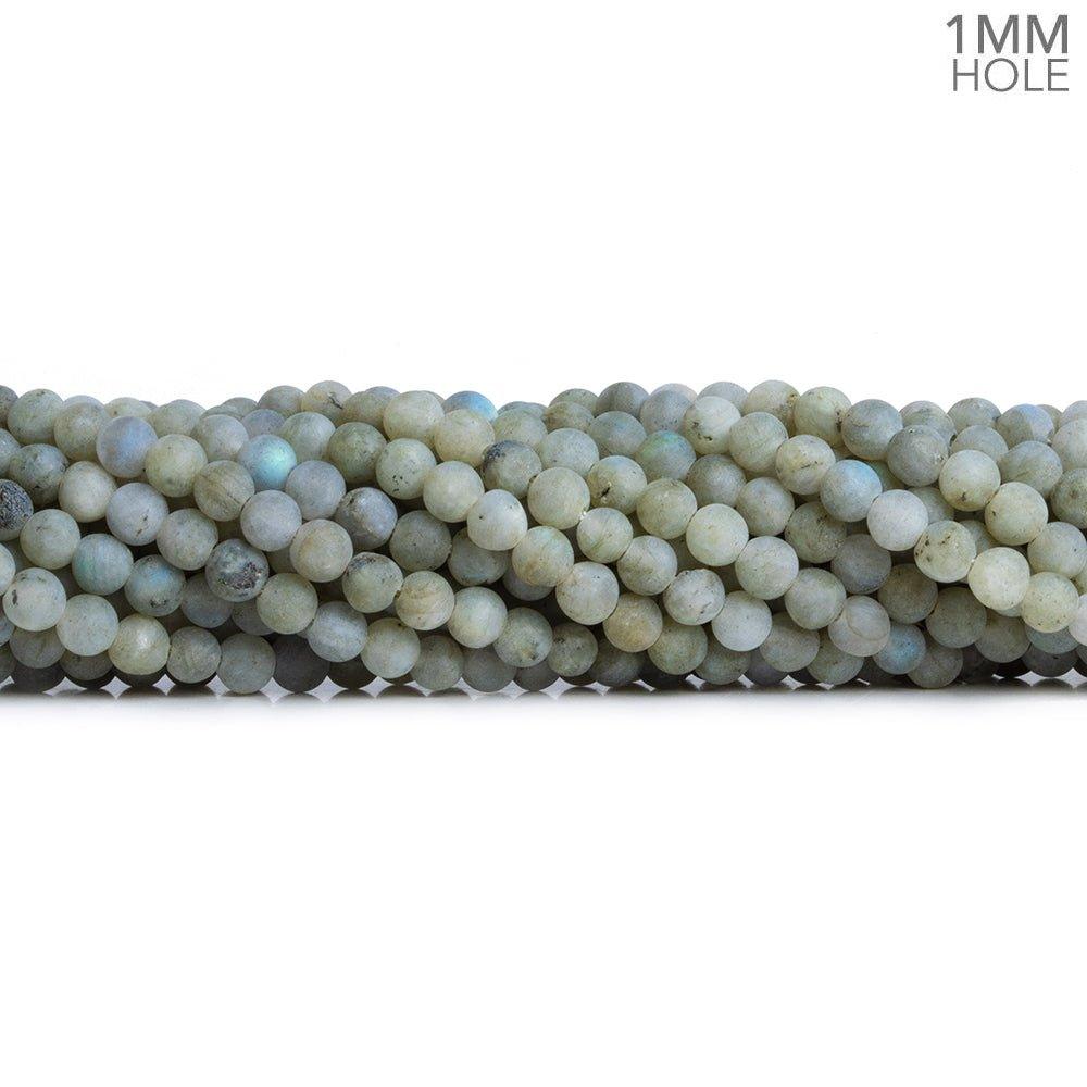 4mm Matte Pale Labradorite Plain Rounds 15 inch 85 beads - The Bead Traders