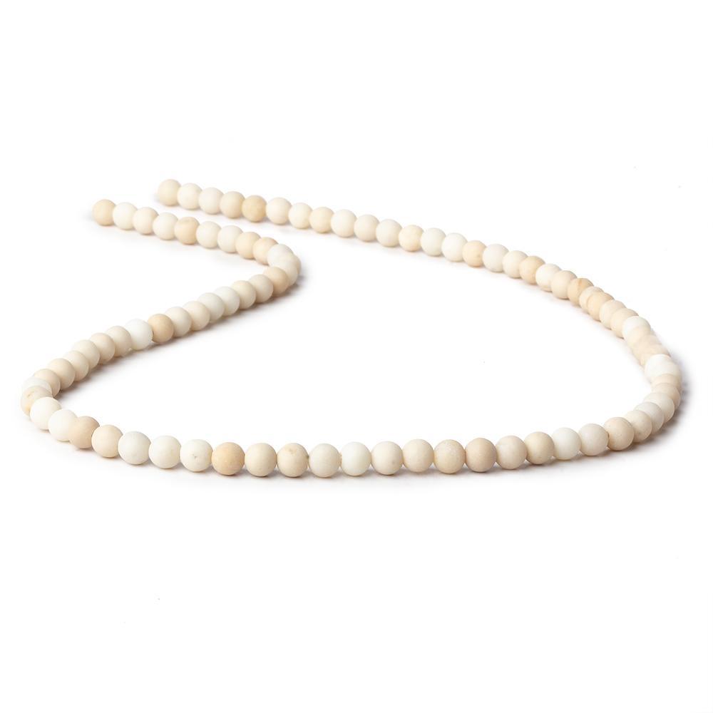 4mm Matte River Stone Jasper plain round beads 15 inch 86 pieces - The Bead Traders