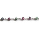 4mm Matte Ruby in Zoisite rondelle Black Gold plated Chain by the foot 34 pcs - The Bead Traders