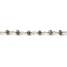 4mm Metallic Gold plated Pyrite & Pyrite Gold plated Chain by the foot - The Bead Traders