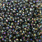 4mm Metallic Peacock Crystal rondelle Black Dangling Chain by the foot 95 beads - The Bead Traders