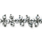 4mm Metallic Silver Crystal rondelle Black Dangling Chain by the foot 95 beads - The Bead Traders
