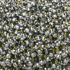 4mm Metallic Silver Crystal rondelle Gold Dangling Chain by the foot 95 beads - The Bead Traders
