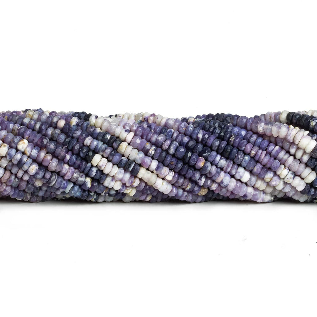 4mm Morado Purple Opal Faceted Rondelles 12 inch 130 beads - The Bead Traders