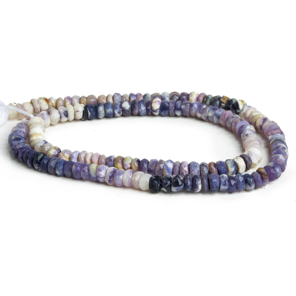 4mm Morado Purple Opal Faceted Rondelles 12 inch 130 beads - The Bead Traders