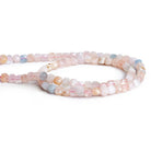 4mm Morganite Microfaceted Cubes 12 inch 75 beads - The Bead Traders