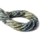 4mm Moss Aquamarine plain rondelle beads 14 inch 125 pieces - The Bead Traders