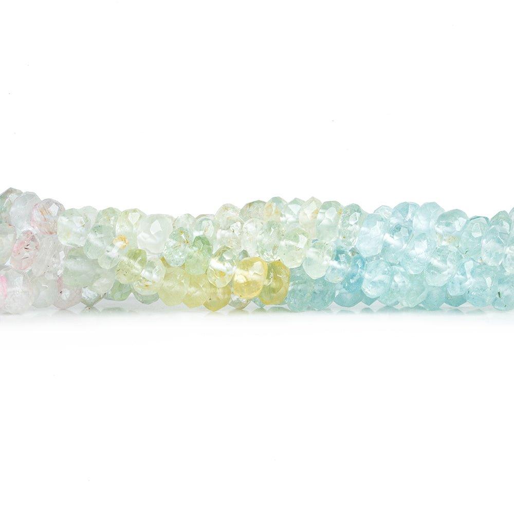 4mm Multi Beryl faceted rondelles 16 inch 182 beads - The Bead Traders